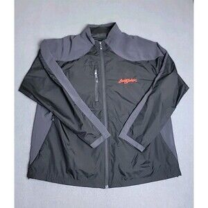 Barrett Jackson Jacket Mens XL Black Full Zip Windbreaker‎ Embroidered Racing